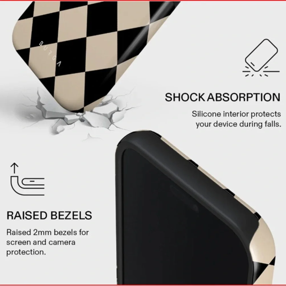 BURGA Proper Uniform Checkerboard iPhone Pro Max Case with Matching Ring Holder